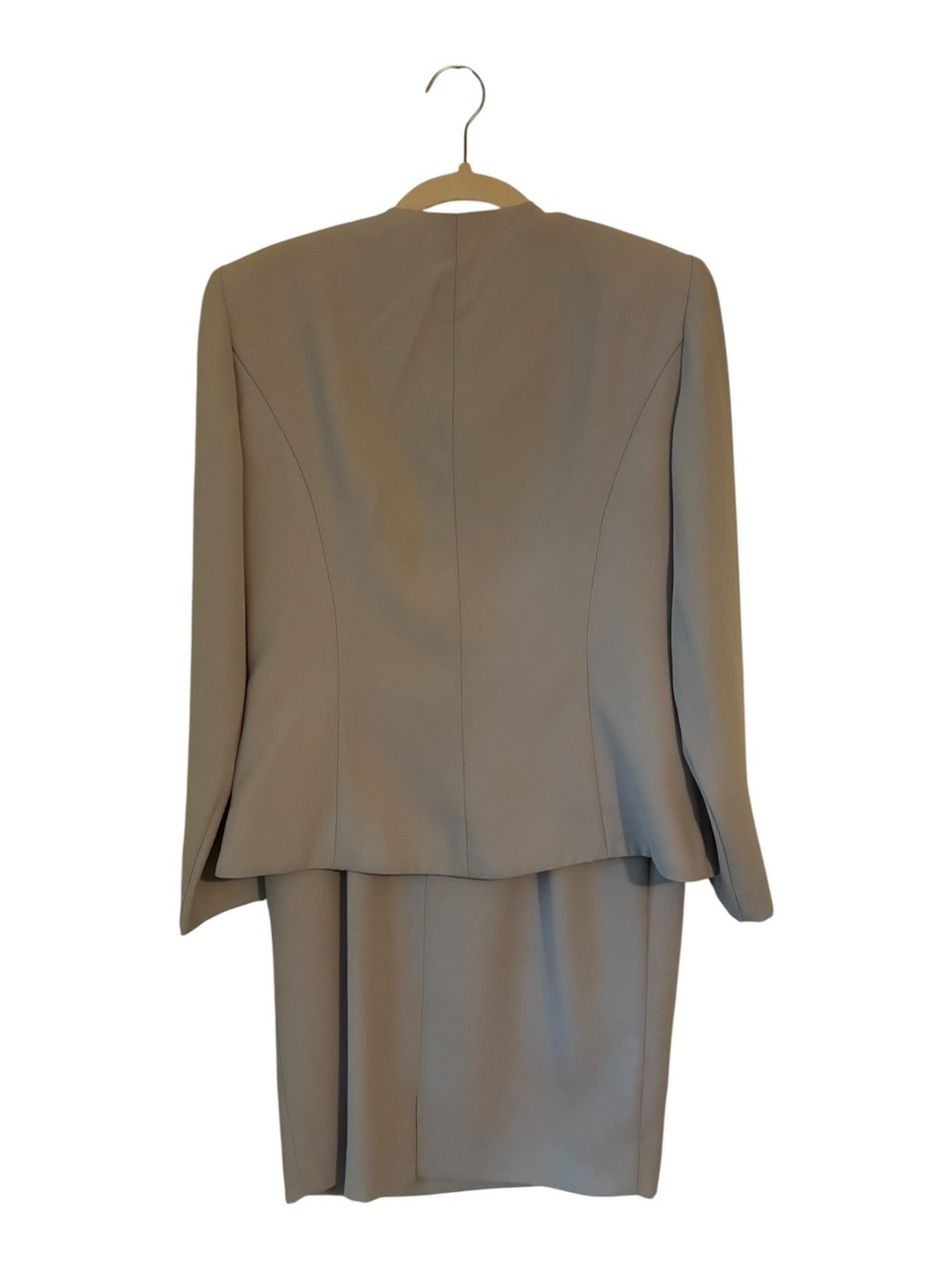 Vtg Karen Miller NY Gray Beaded Sequin Dress Jacket Suit Set Formal Cocktail 4 - Picture 5 of 9